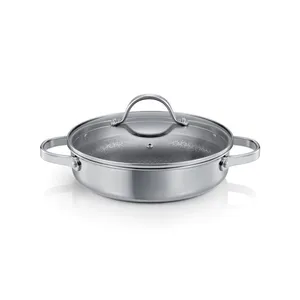 DEEP FRYING PAN WITH COVER, 2 GRIPS