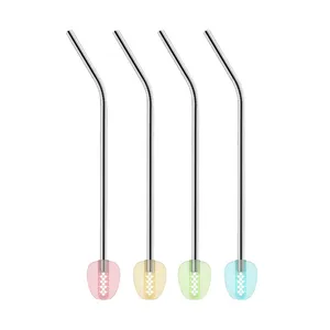 STAINLESS STEEL STRAWS WITH FILTER, WITH CLEANING BRUSH