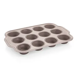 TEGLIA IN SILICONE CON BORDO IN METALLO, 12 MUFFIN